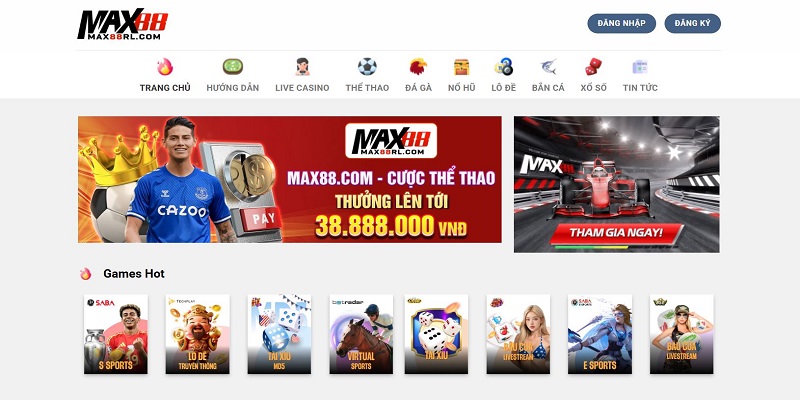 Giao diện MAX88 trực quan và thân thiện với hội viên