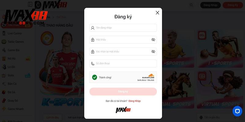 Tạo tài khoản và truy cập vào nhà cái MAX88 vô cùng đơn giản